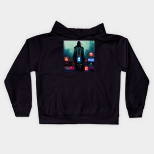 Novis - Cyberpunk Cityscape Skyline Kids Hoodie